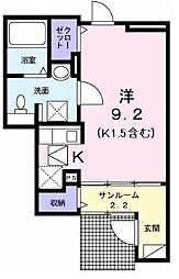 ミルエム 1階1Kの間取り