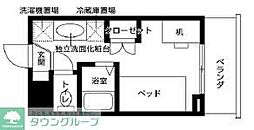 多摩都市モノレール 大塚・帝京大学駅 徒歩5分の賃貸マンション 3階1Kの間取り