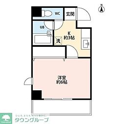 多摩都市モノレール 大塚・帝京大学駅 徒歩2分の賃貸マンション 4階1Kの間取り