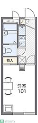 レオパレスリヴェール 1階1Kの間取り