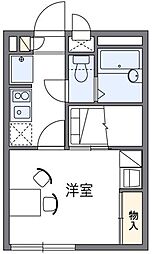 西武拝島線 武蔵砂川駅 徒歩16分の賃貸アパート 1階1Kの間取り