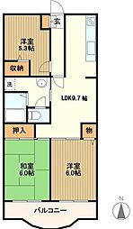 グリーンパーク藤 3階3LDKの間取り