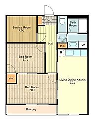 レジデンス高尾 2階2SLDKの間取り