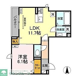 D-ROOM元横山町 3階1LDKの間取り