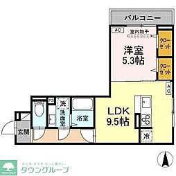 D-ROOM元横山町 3階1LDKの間取り