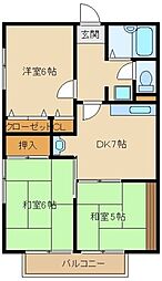 多摩都市モノレール 上北台駅 徒歩9分の賃貸アパート 1階3DKの間取り