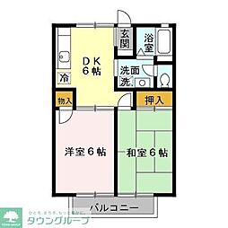 グランシャリオ 1階2DKの間取り