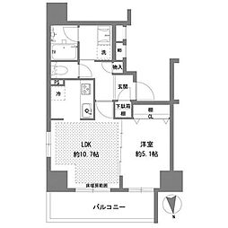 ラグゼナ八王子横山町 9階1LDKの間取り