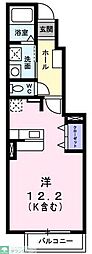 ヴィスタ 1階ワンルームの間取り
