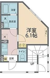 カインドネス八王子散田 3階1Kの間取り