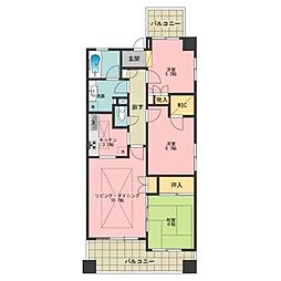 ルミナス立川プライムタワー 9階3LDKの間取り