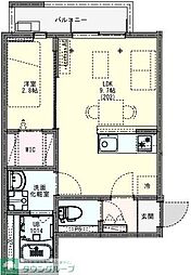 KLEIS西八王子II 2階1LDKの間取り