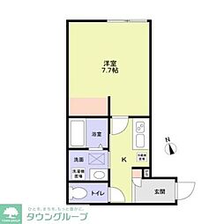 ＰＨＯＳ八王子 3階1Kの間取り