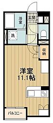レオネクストフロレゾンＢ 1階ワンルームの間取り
