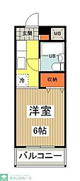 中野田口ビル 1Kの間取図画像