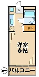 ラベンダーライト 1Kの間取図画像