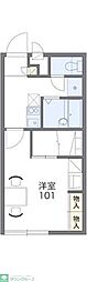 レオパレスピエール 1Kの間取図画像