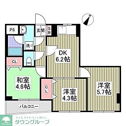 シャトー白鳳 3SDKの間取図画像