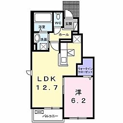 サンヴェール　蔵波　7 1階1LDKの間取り