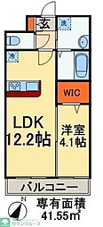 JR総武線 稲毛駅 徒歩16分の賃貸アパート 2階1LDKの間取り