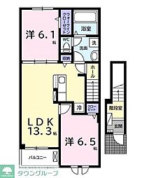 プレリュード 2階2LDKの間取り