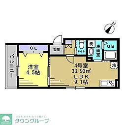 マロン　クレール 3階1LDKの間取り