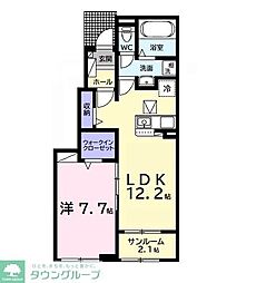 （仮）長浦駅前1丁目アパート 1階1LDKの間取り