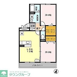 ガーデンパレス 3階2LDKの間取り