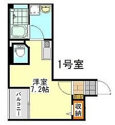 コネクトパークヒルズ本千葉町 2階ワンルームの間取り