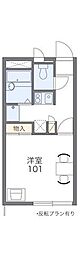 レオパレスサージュ　はまの 2階1Kの間取り