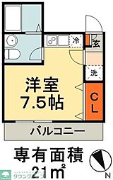 ｒａｐａ千葉椿森 4階ワンルームの間取り