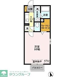 コモドカーサ　Ａ 2階1Kの間取り