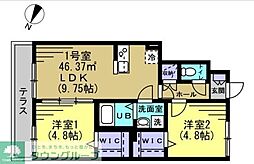 メゾン雅II 1階2LDKの間取り