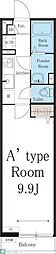リブリ・都賀の杜 2階1Kの間取り