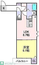 Ｙｕｕ黒砂（ユウクロスナ） 1階1LDKの間取り