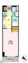登戸ＮＴステージ 8階1Kの間取り