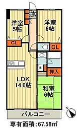 JR京葉線 千葉みなと駅 徒歩5分の賃貸マンション 12階3LDKの間取り
