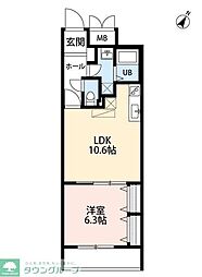 ミリアビタＮｏ35 4階1LDKの間取り