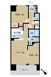エコロジー千葉みなとレジデンス 7階2LDKの間取り