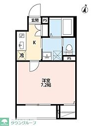 rh Chiba(アールエイチ チバ) 1階1Kの間取り