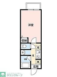 （仮称）和良比新築アパート 2階1Kの間取り