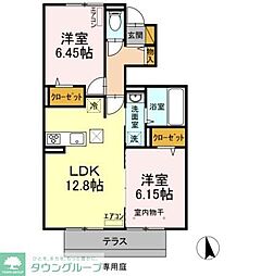 ルポゼ都 1階2LDKの間取り