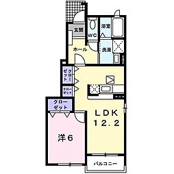 エアリーランドＢ 1階1LDKの間取り