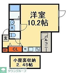 JR総武線 幕張駅 徒歩8分の賃貸アパート 3階ワンルームの間取り
