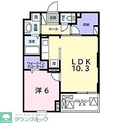 つばさガーデン奈良輪 4階1LDKの間取り