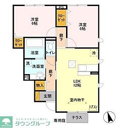 ソフィアコート　壱番館 1階2LDKの間取り