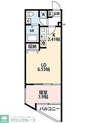 VAU house青葉の森 2階1LDKの間取り