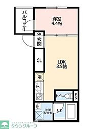 松山ビル 303 3階1LDKの間取り
