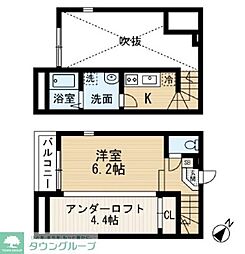 グランシェルズ 1階1Kの間取り