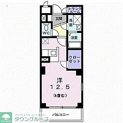 プライド 4階1Kの間取り